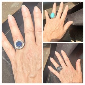 Elegant Black and Silver Statement Ring